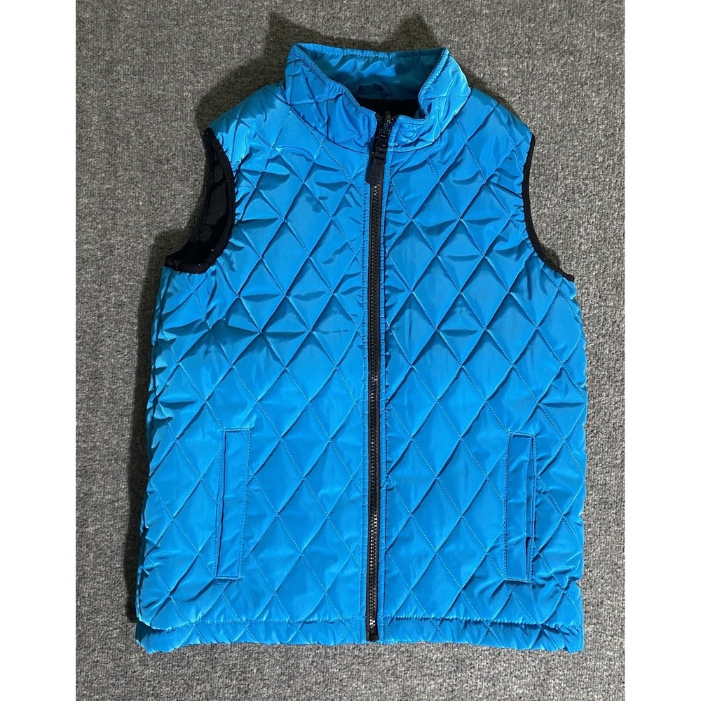 Cat & Jack Blue Quilted Puffer Vest Fleece Lined RN17730 Size M 8/10